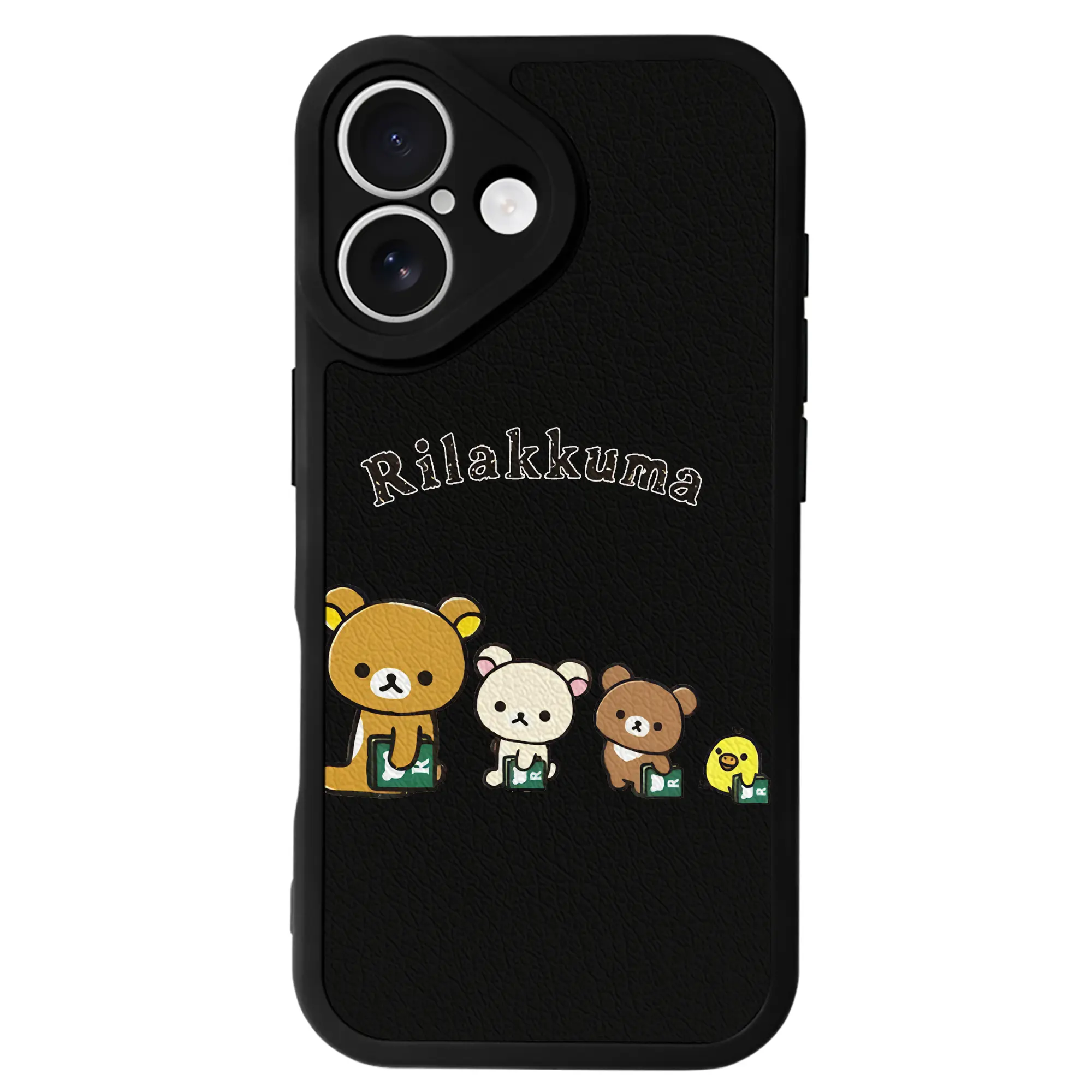 リラックマ (Rilakkuma) グッズ リラックマ (Rilakkuma) - IPhone 16シリーズ対応 ・ シリコンスマホケース ・ レザー調 ・ 高精度フィット ・ 耐衝撃 ・ ワイヤレス充電対応 ・ 精密カット